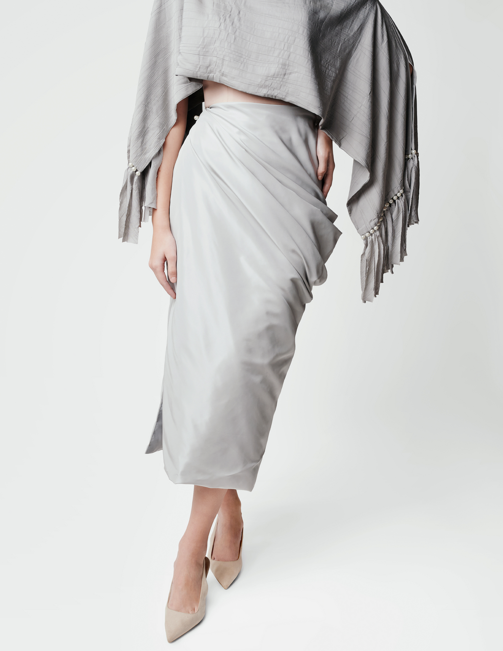 JODIE ASYMMETRIC SKIRT IN ASH