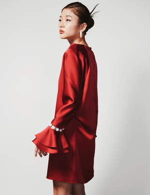 SIMONE DRESS IN CRIMSON